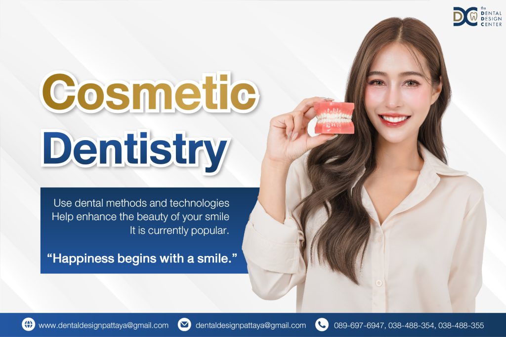 Transform Your Smile with Cosmetic Dentistry at Dental Design Center Pattaya 1 "Beautiful woman holding dental model - Cosmetic dentistry by Dr. Ken Kasidis at Dental Clinic in Pattaya"